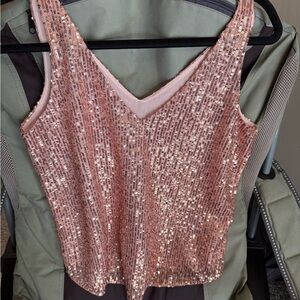 LOFT Sequin Sleeveless Tank Top